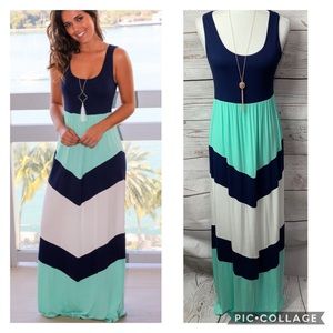 New Bellami Chevron Tank Maxi Dress